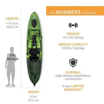 Lifetime Renegade 138 Pedal Drive Kayak - 13'8" Hands-Free Fishing Kayak