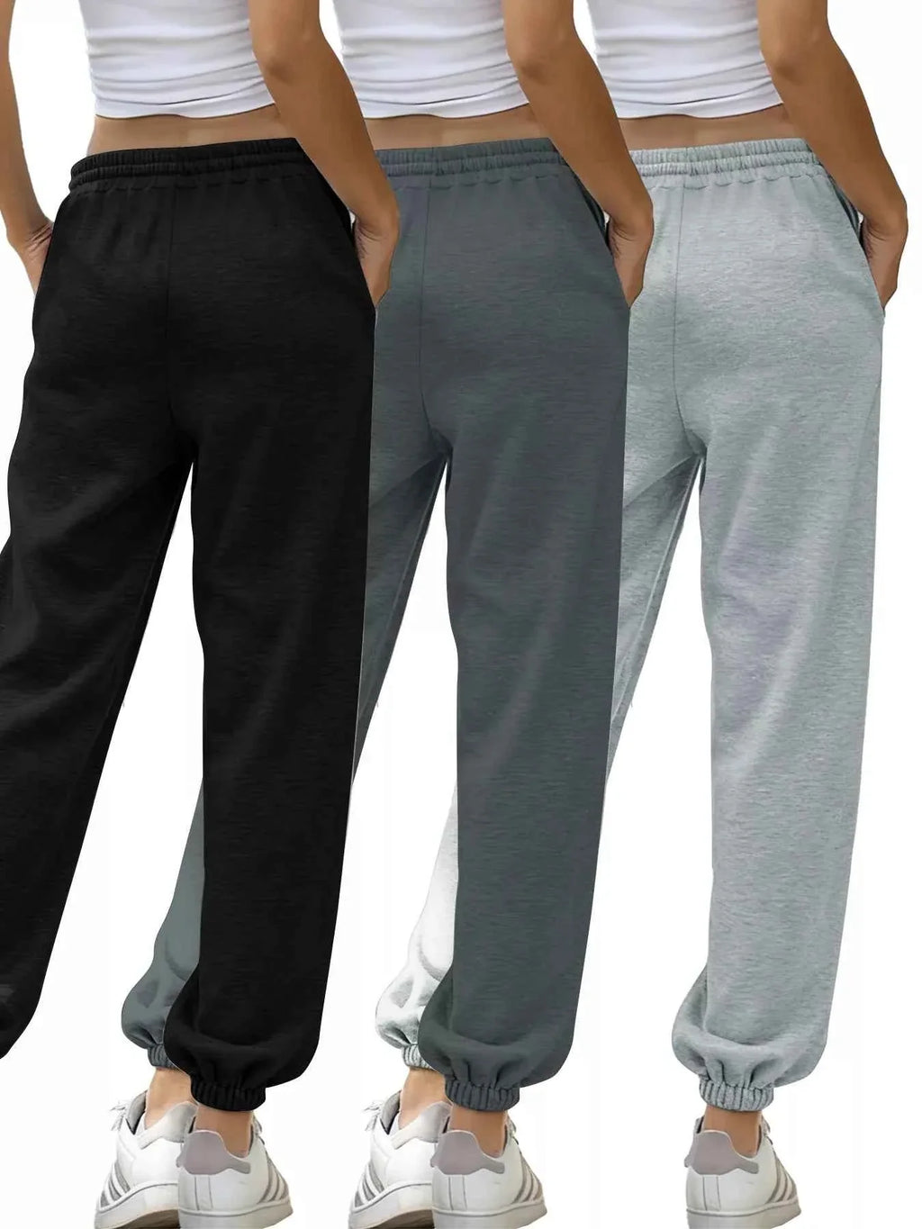 3-Piece Drawstring Joggers with Pockets - Comfortable Casual