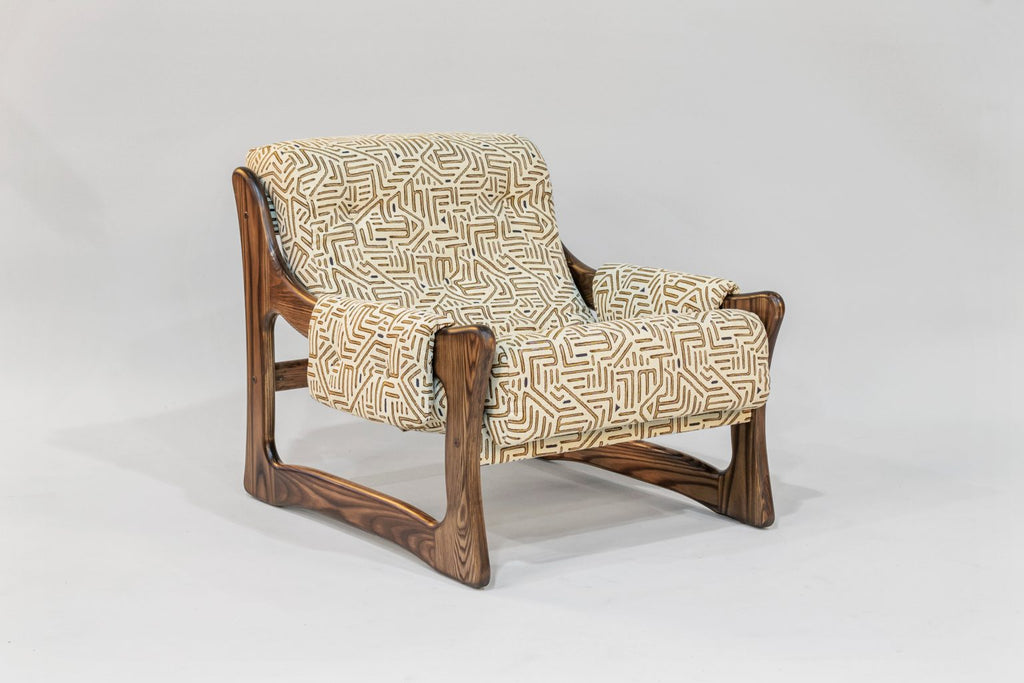 Tresori Chair & Ottoman Set | Flamed Ash Arms in Wenge - We The Collective
