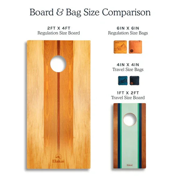 Elakai 1ft x 2ft Resin & Wood Travel Cornhole Set - Beach Wave Collection - We The Collective