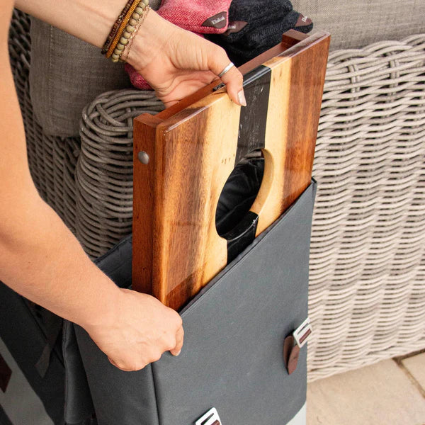 Elakai 1ft x 2ft River Epoxy Resin With Live Edge Acacia Pathfinder Art Cornhole Board Set