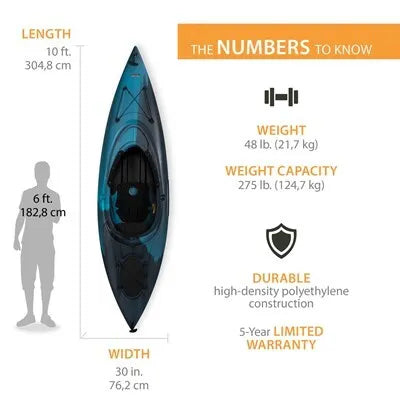 Lifetime Guster 100 Sit-In Kayak - 10' Recreational Kayak