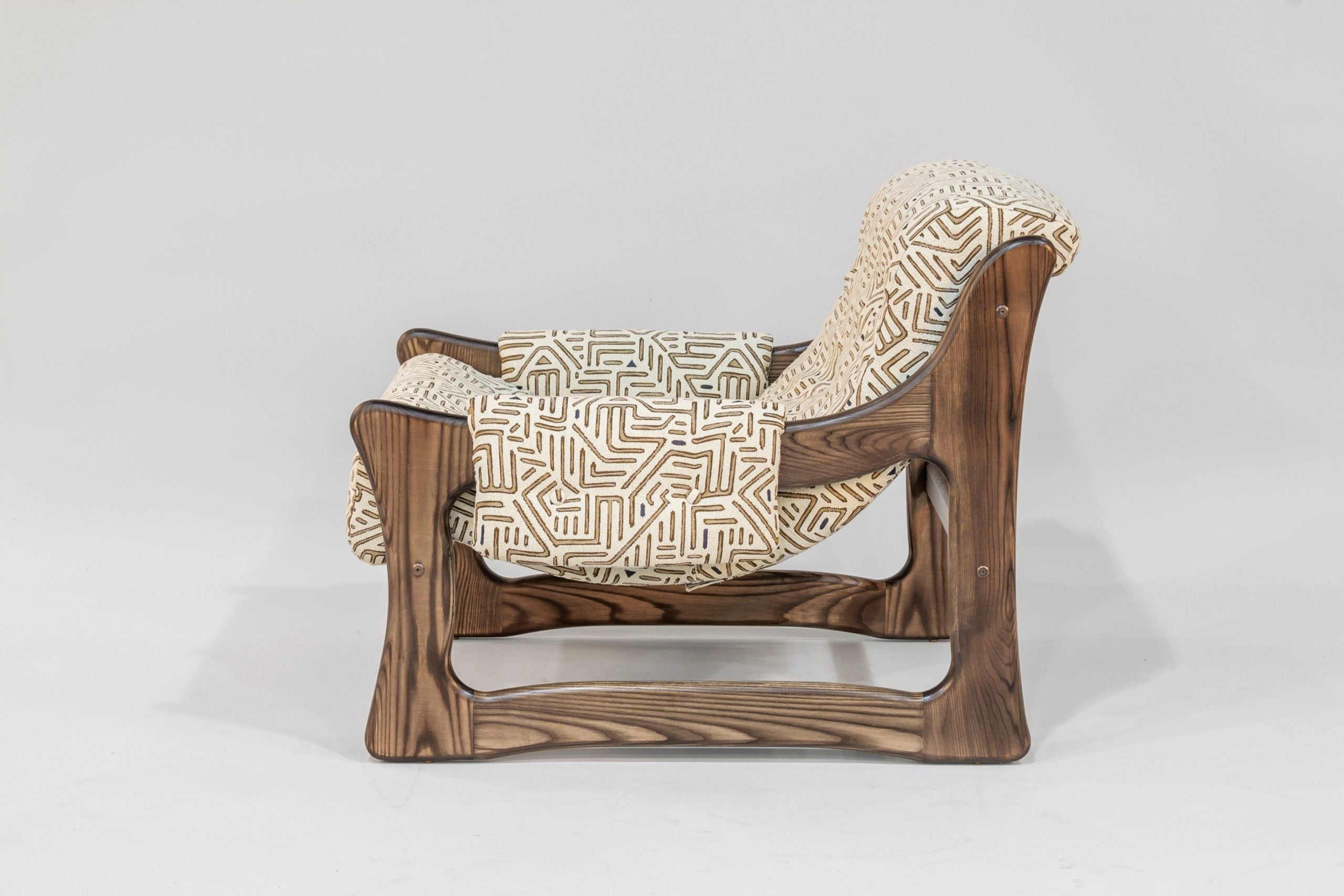 Tresori Chair & Ottoman Set | Flamed Ash Arms in Wenge - We The Collective