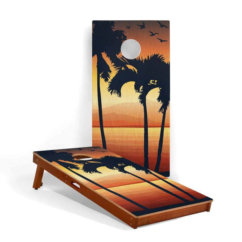 Elakai Virgin Islands National Park Mahogany Pathfinder Cornhole Boards - Premium Travel Set