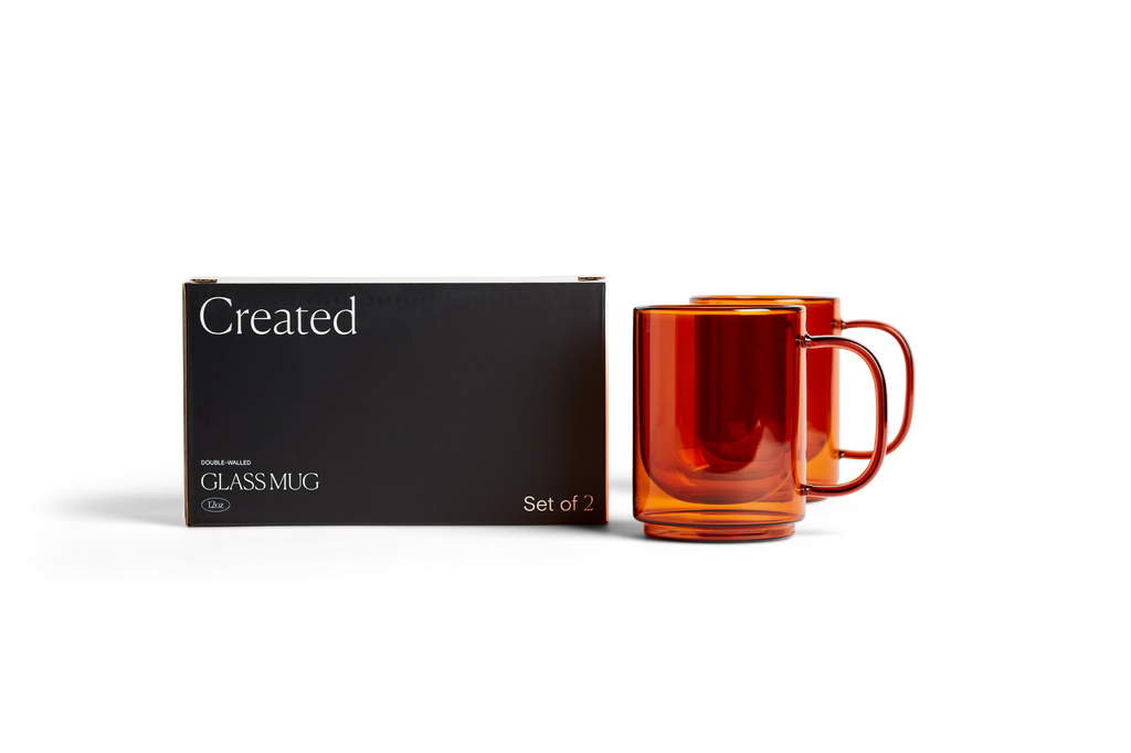 Cove 12oz Glass Mug - Set of 2 - Amber - We The Collective