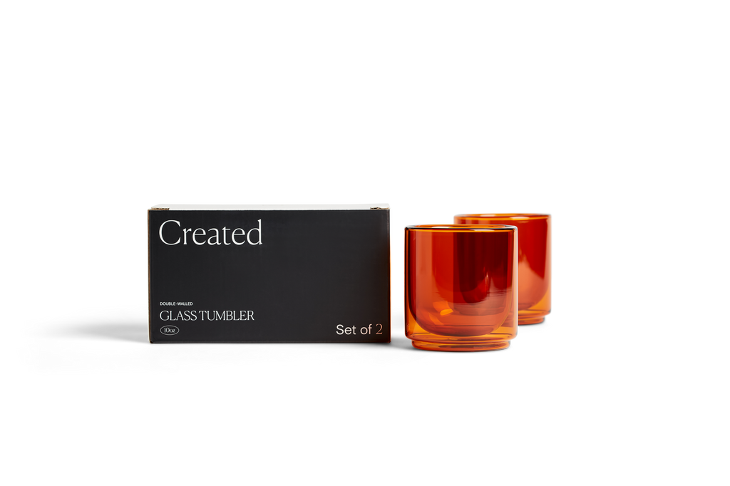 Cove 10oz Glass Tumbler - Set of 2 - Amber - We The Collective