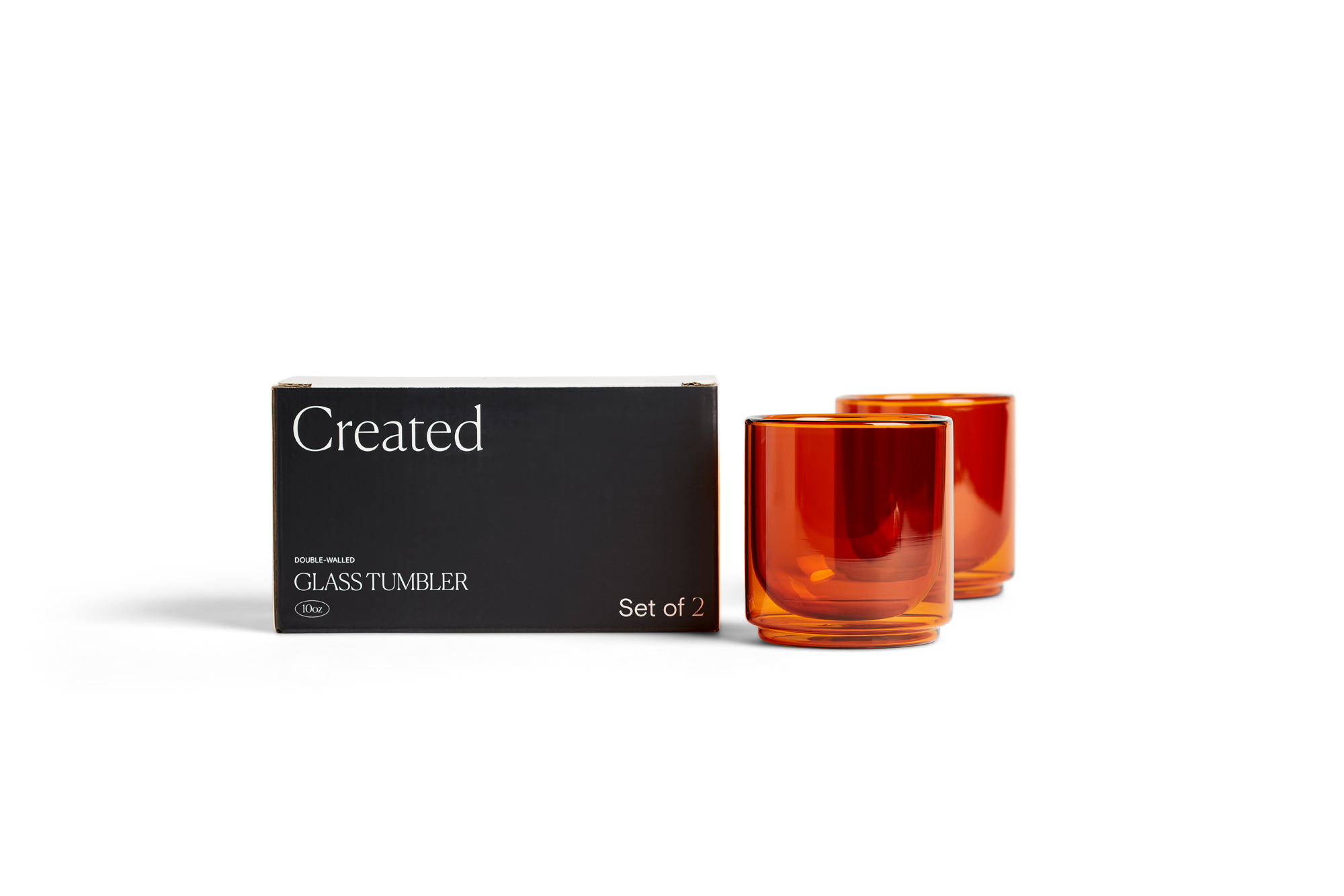 Cove 10oz Glass Tumbler - Set of 2 - Amber - We The Collective