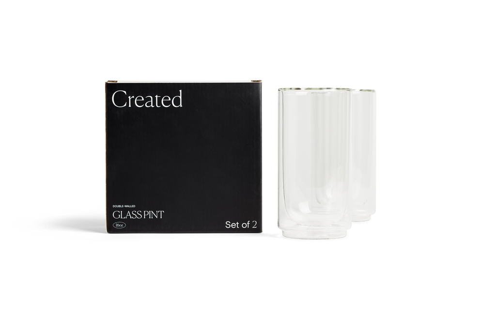 Cove 16oz Glass Pint - Set of 2 - Clear - We The Collective