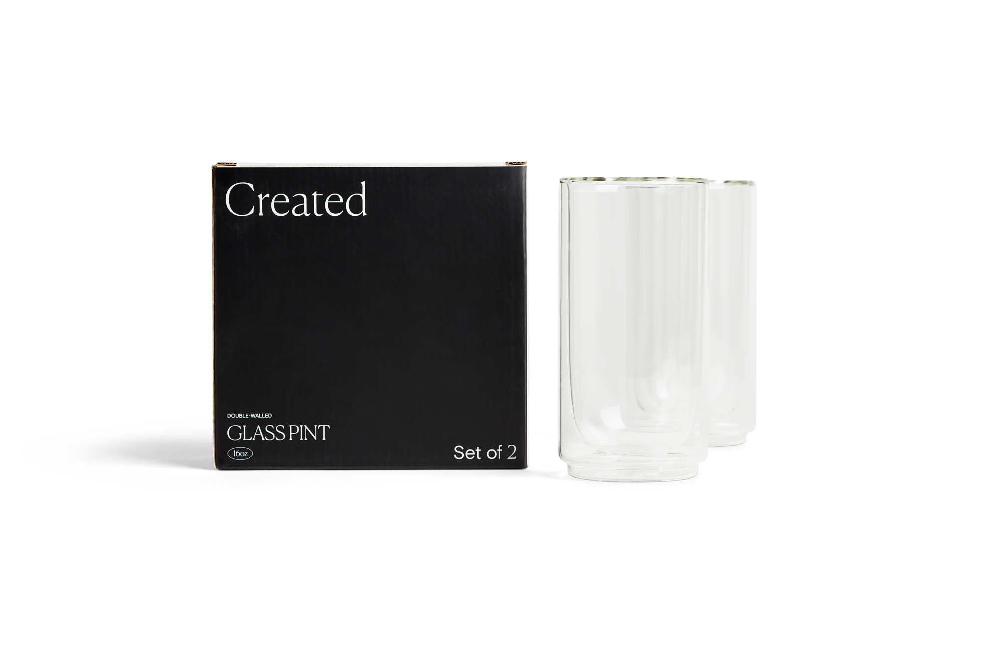 Cove 16oz Glass Pint - Set of 2 - Clear - We The Collective