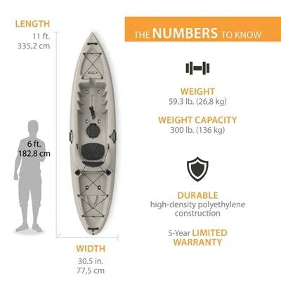 Lifetime Stealth Angler 110 Fishing Kayak - 11' Angler Kayak