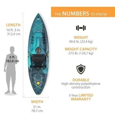 Lifetime Tahoma Pro 103 Sit-On-Top Kayak (Paddle Included)