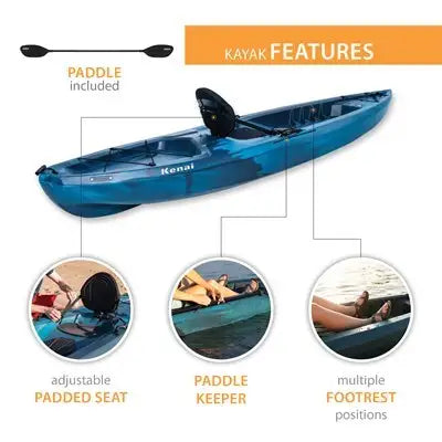 Lifetime Kenai 103 Sit-On-Top Kayak - 10'3" with Paddle Included
