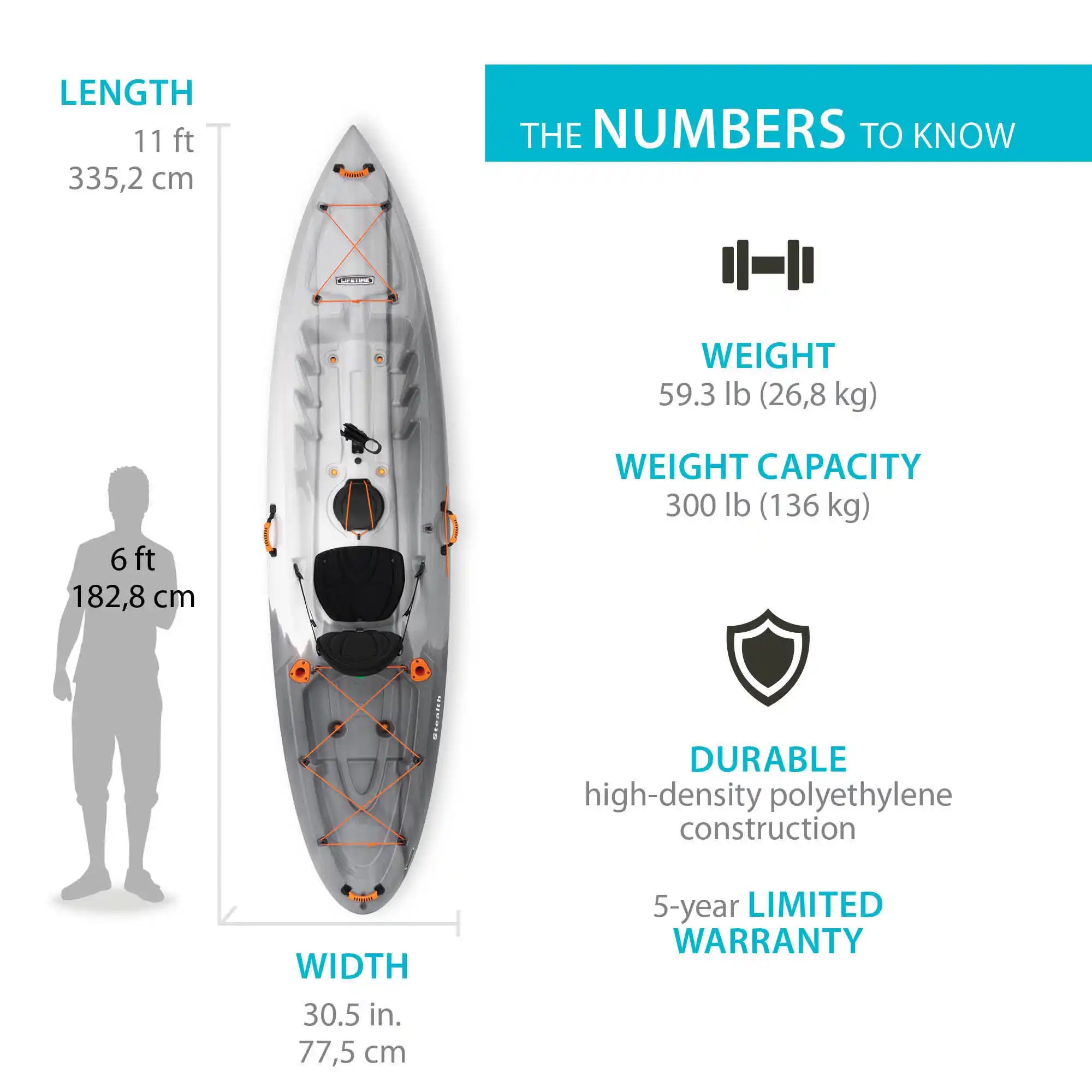 Lifetime Stealth 11 Sit-On-Top Kayak - 11' Recreational Kayak