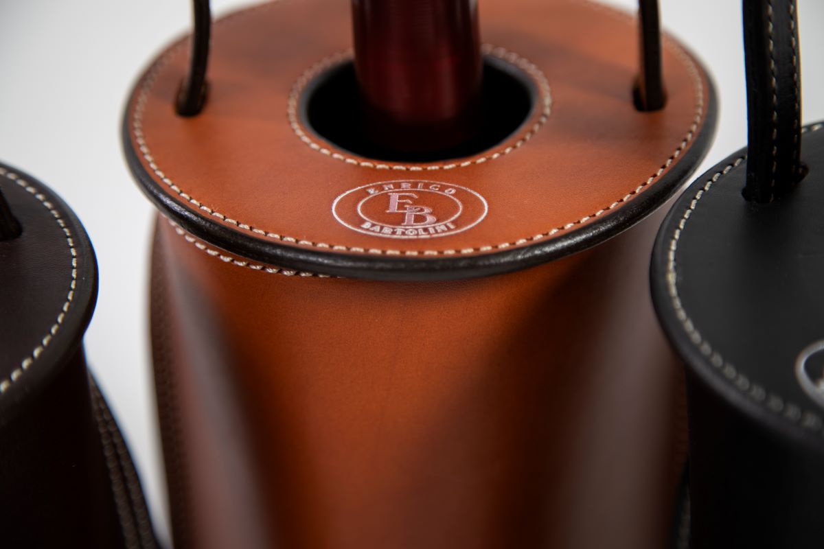 Handcrafted Leather Wine Totes by Enrico Bartolini - We The Collective