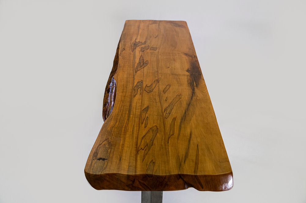 Split Leg Sofa Table (Honey with silver legs)