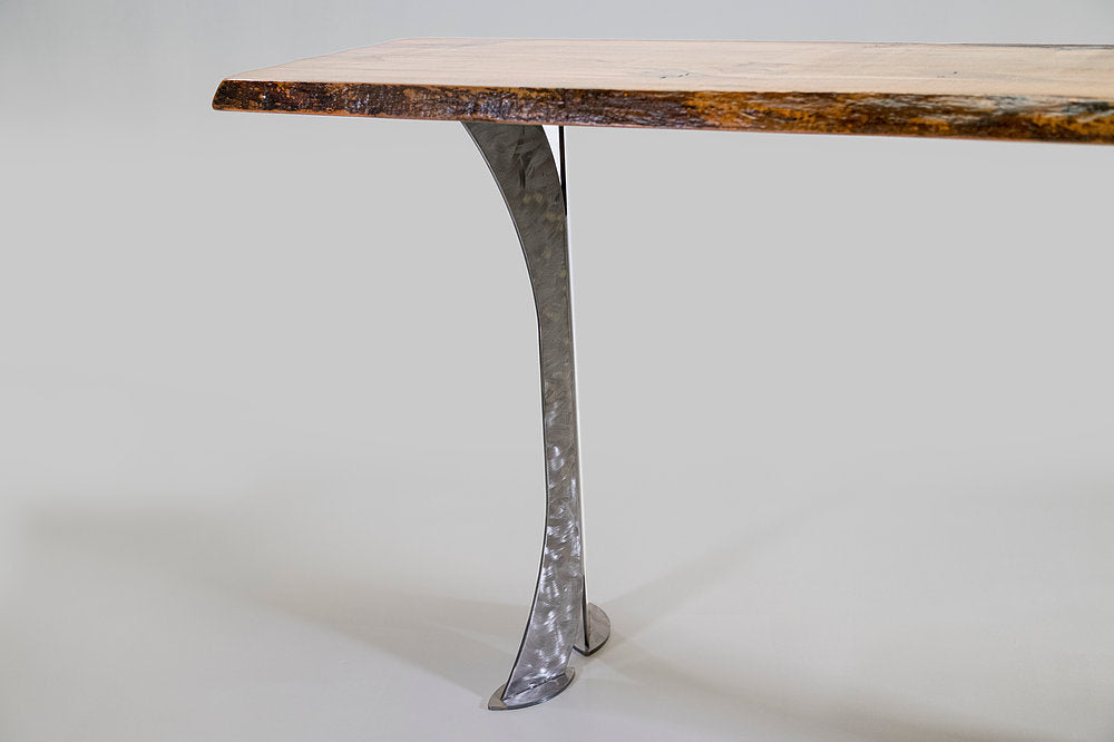 Split Leg Sofa Table (Honey with silver legs)