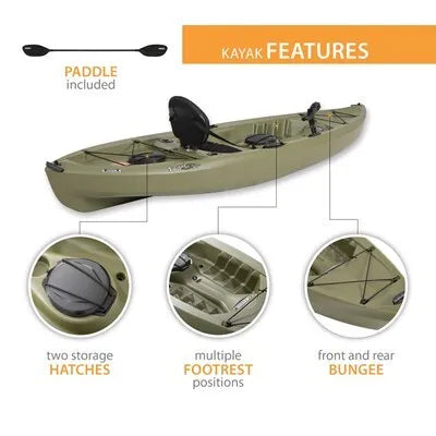 Lifetime Tamarack Angler 100 Fishing Kayak - 10' with Paddle Included