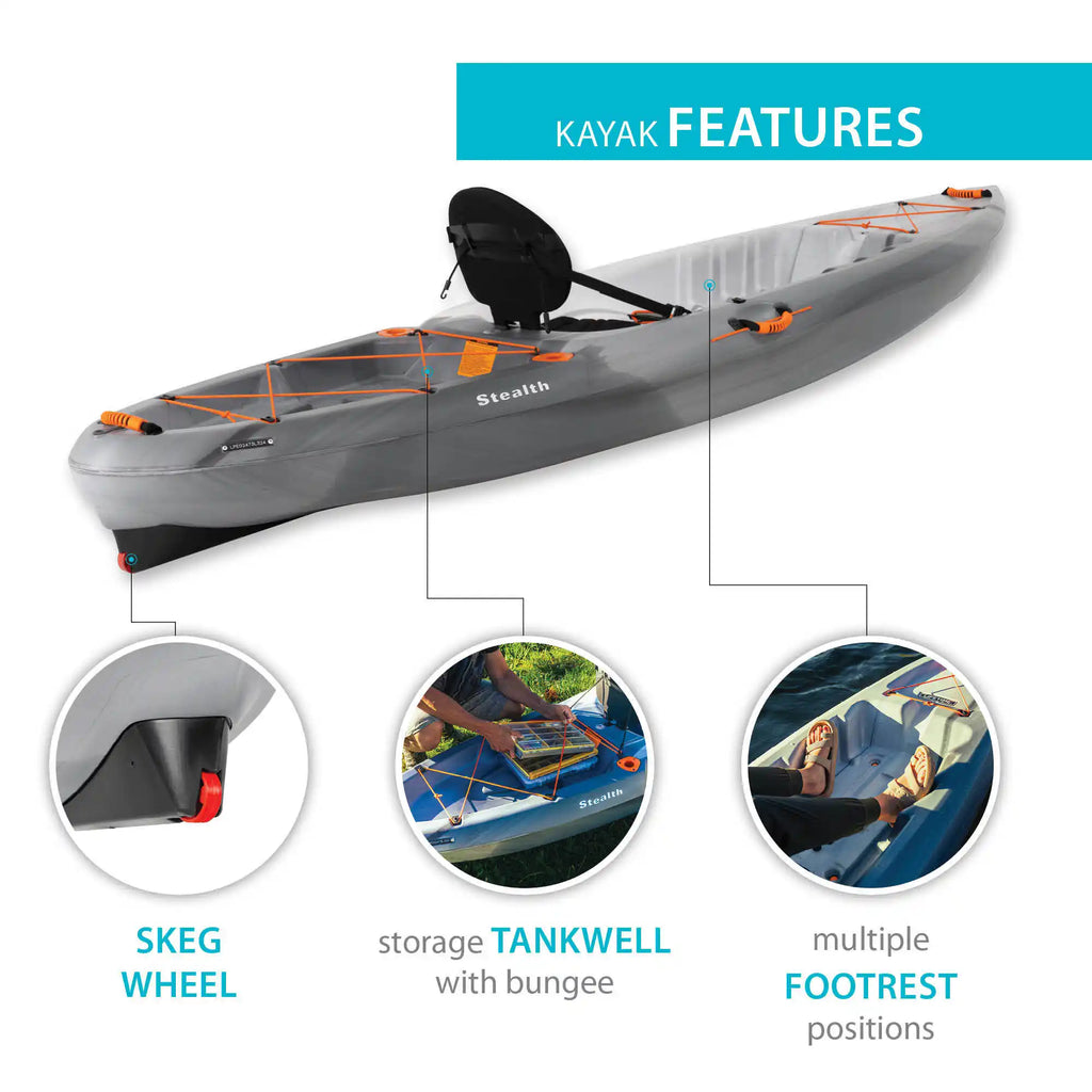 Lifetime Stealth 11 Sit-On-Top Kayak - 11' Recreational Kayak