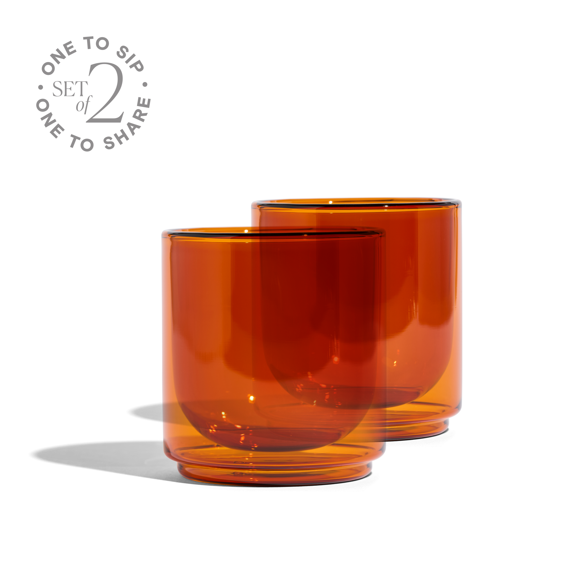 Cove 10oz Glass Tumbler - Set of 2 - Amber - We The Collective