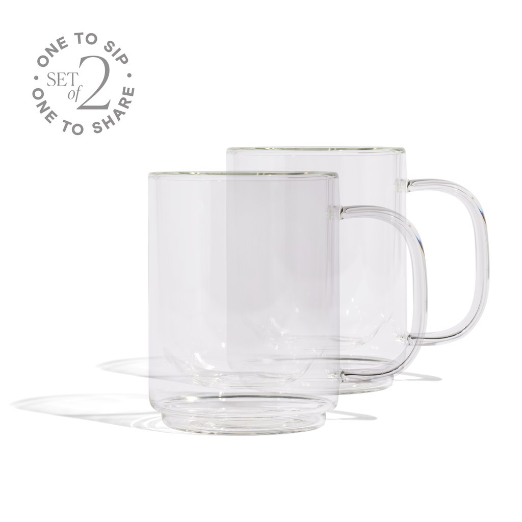 Cove 12oz Glass Mug - Set of 2 - Clear - We The Collective