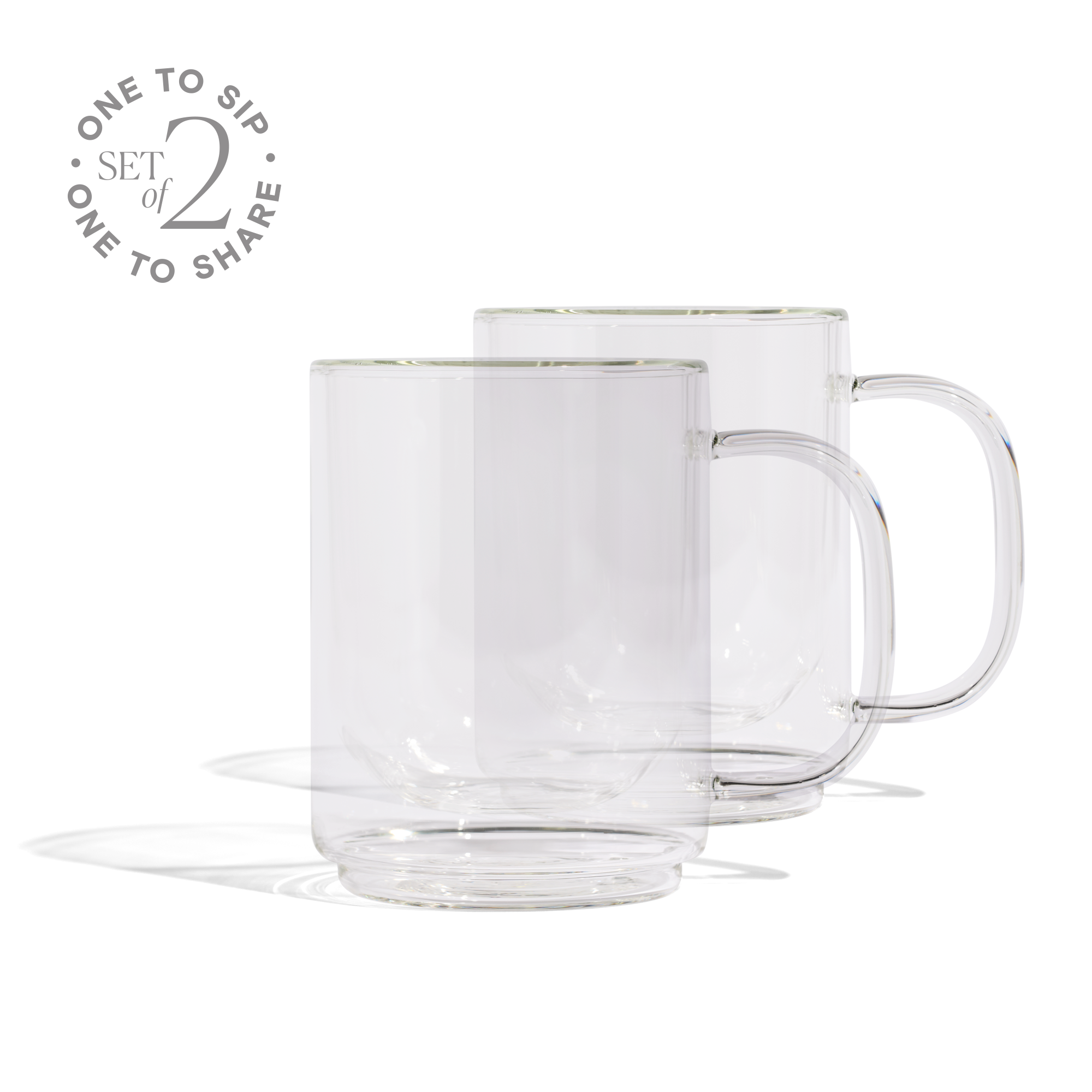 Cove 12oz Glass Mug - Set of 2 - Clear - We The Collective