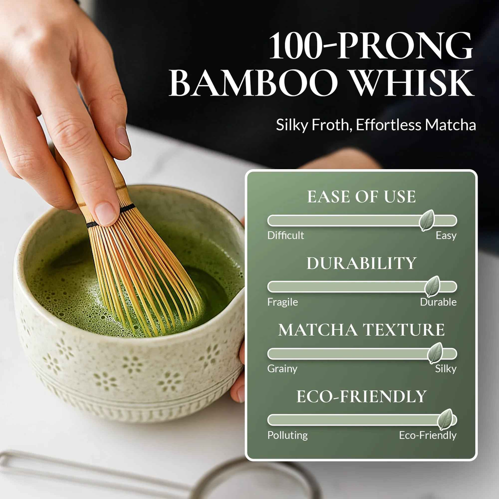 Strabella Matcha Whisk Set – Premium Bamboo Whisk & Ceramic Bowl Holiday Gift Set