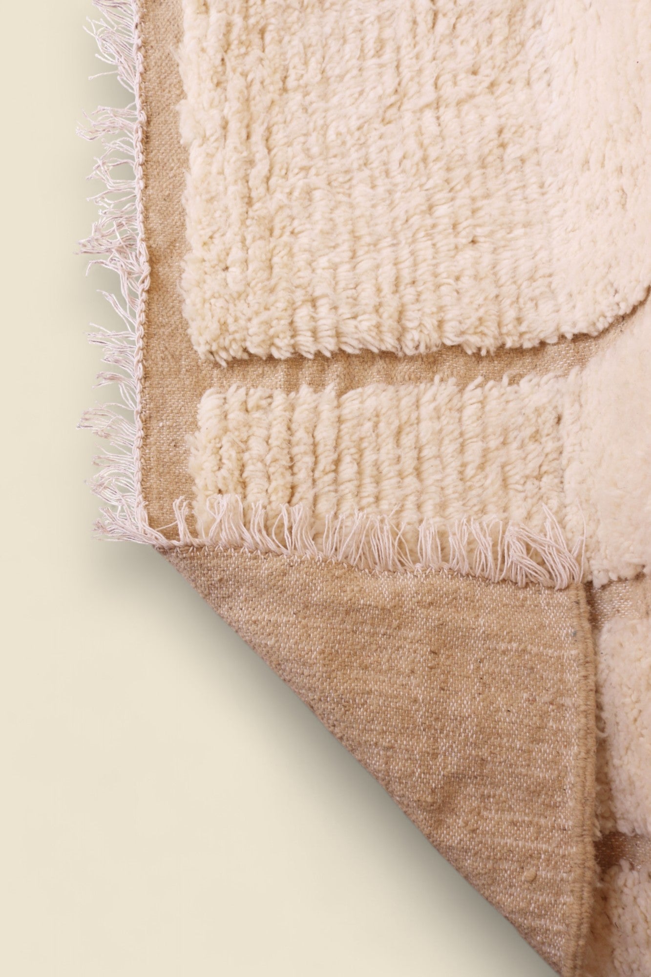 Ayla Berber Moroccan Rug - Handwoven Cream Wool Area Rug