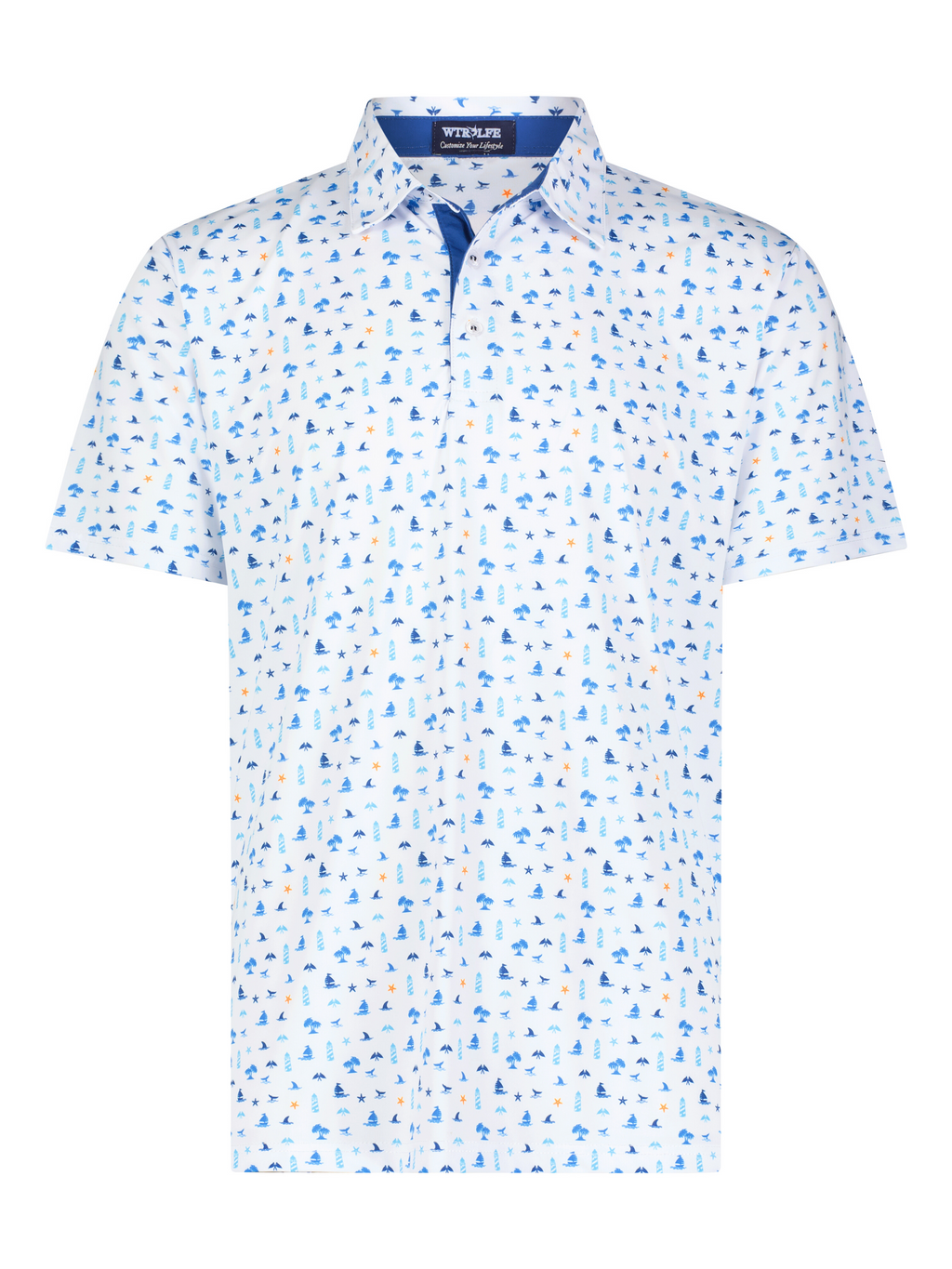 Beachside Polo - Multi-Color Print Performance Polo