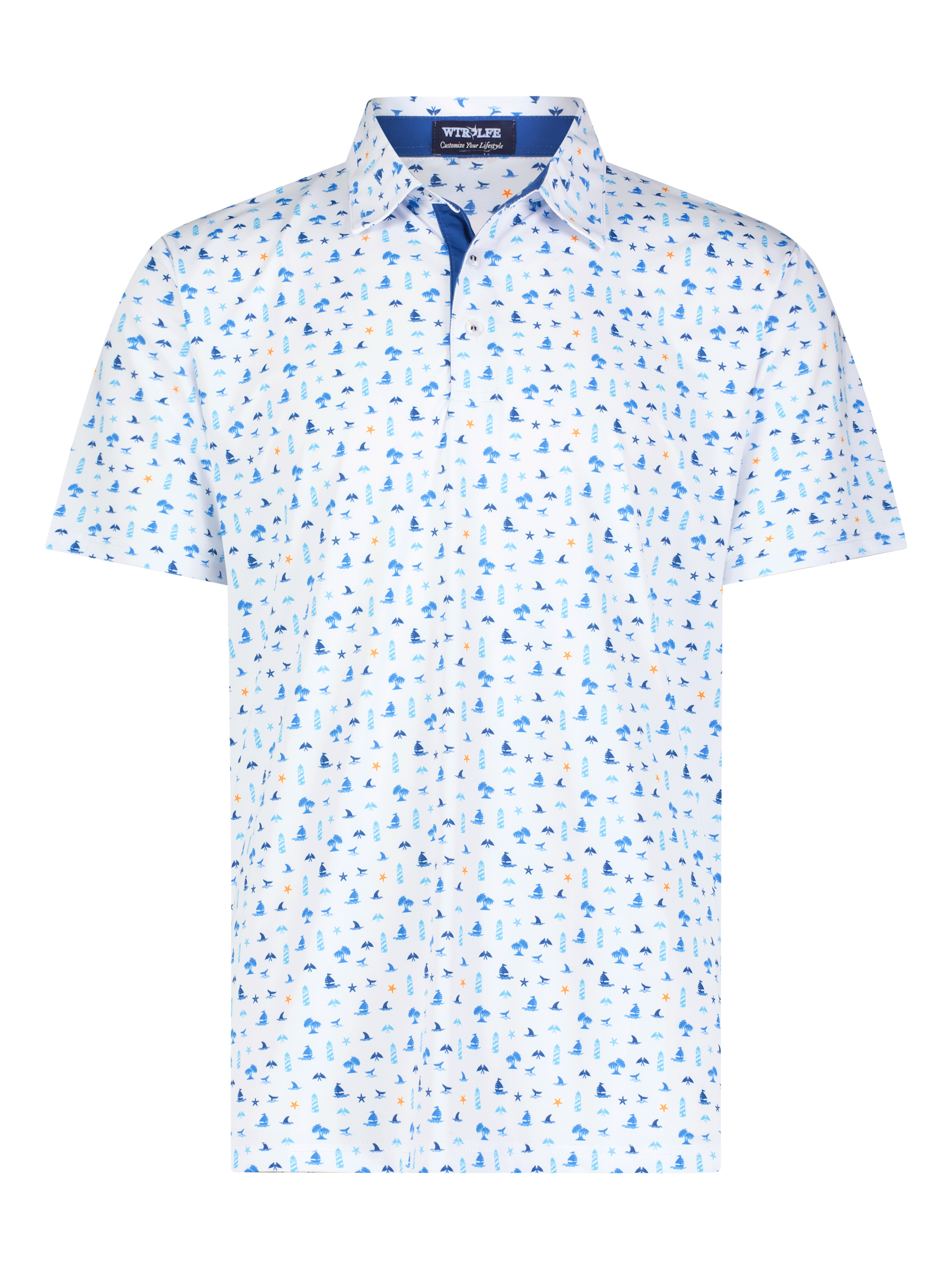 Beachside Polo - Multi-Color Print Performance Polo