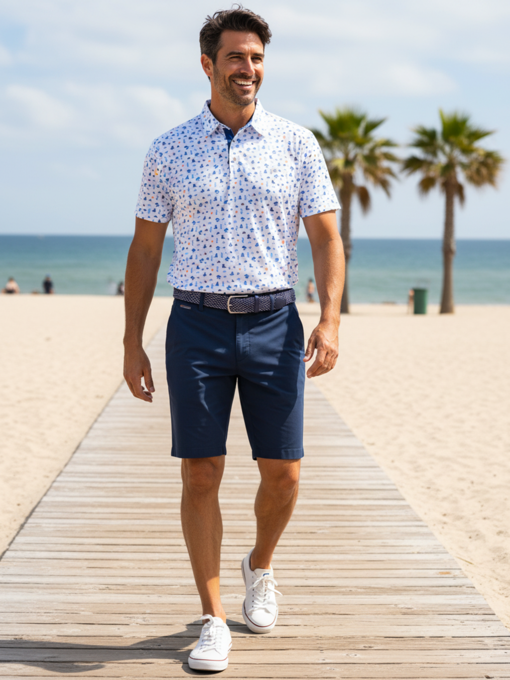 Beachside Polo - Multi-Color Print Performance Polo