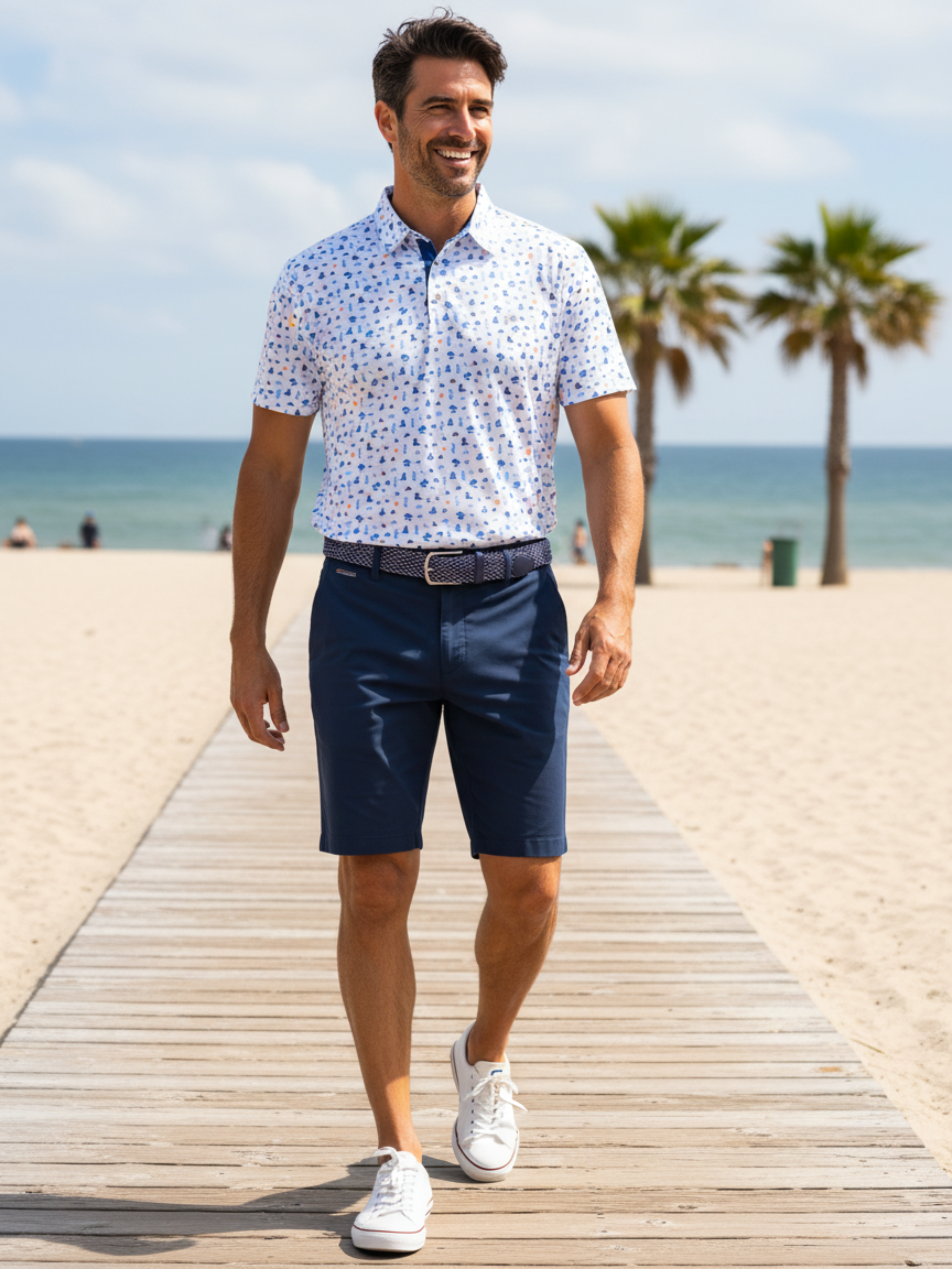 Beachside Polo - Multi-Color Print Performance Polo
