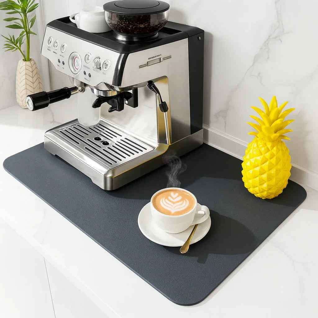 Strabella Dish Drying Mat - Super Absorbent, Quick Dry, Non-Slip in Dark Gray