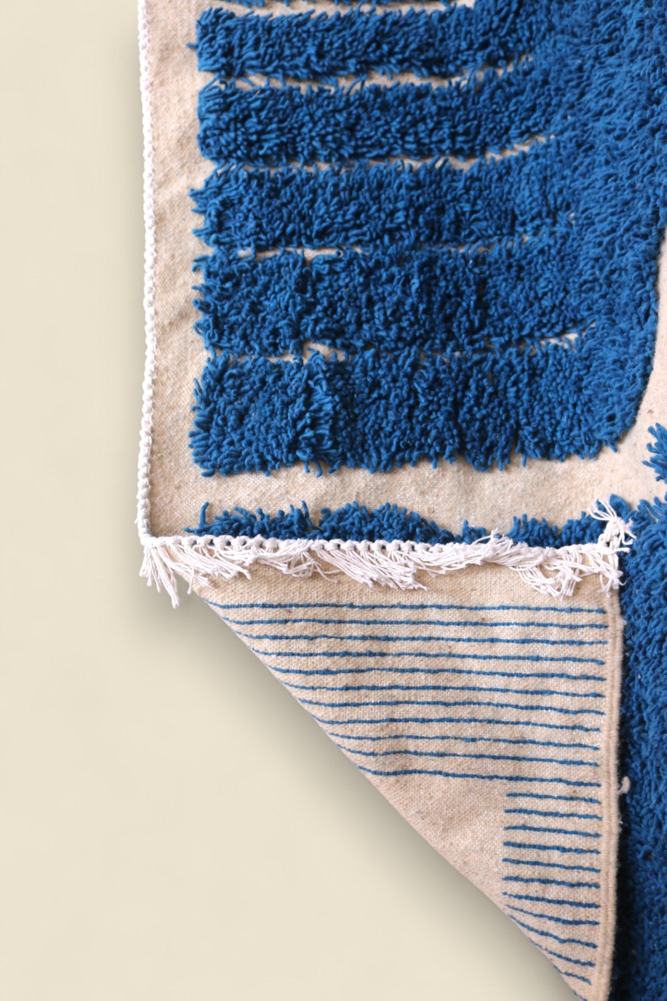 Ziriya Moroccan Rug – Bold Blue Abstract Wool Design