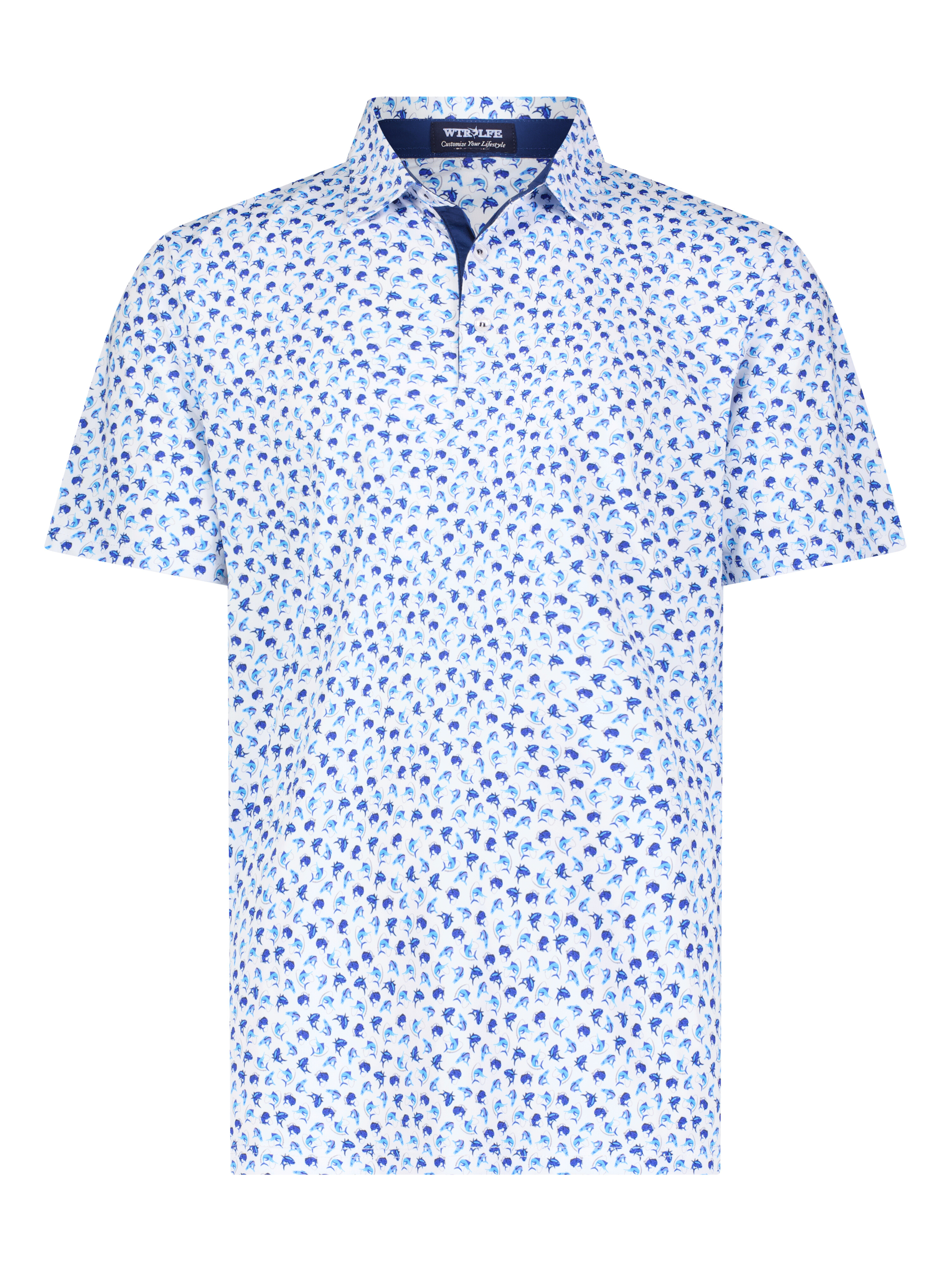 Hooked Up Polo - Fish Hook Pattern Performance Polo