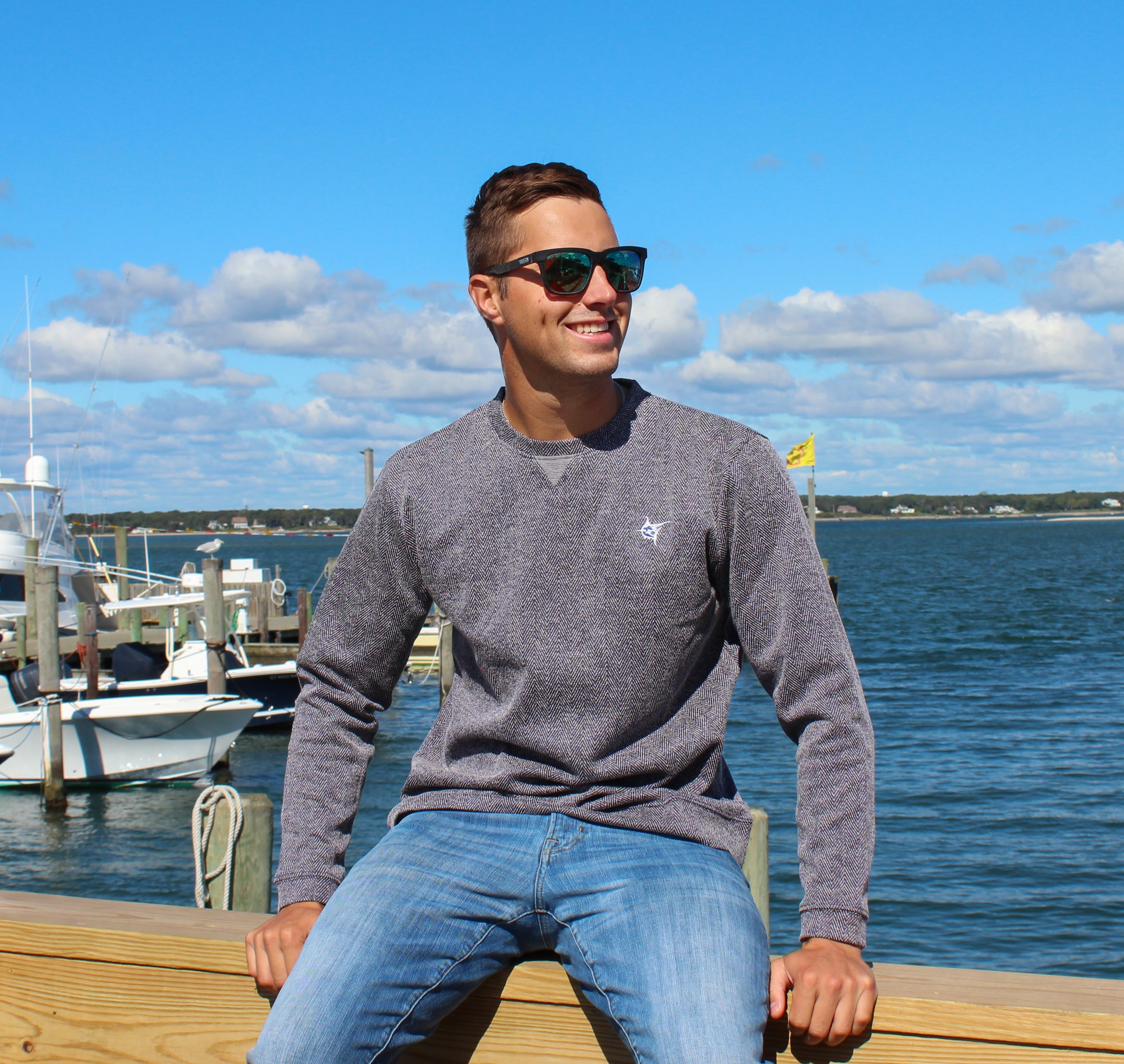 Oyster Bay Herringbone Crew Neck - Classic Fit