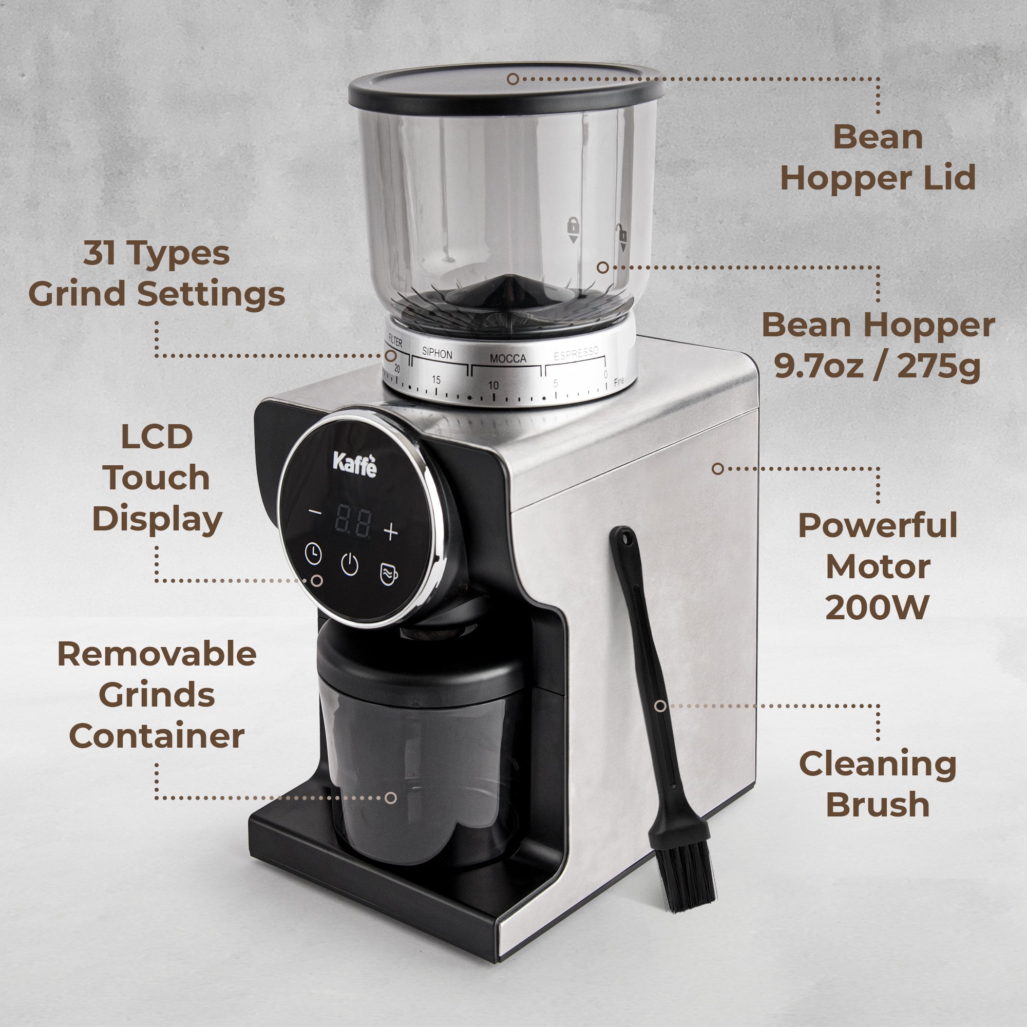 Conical Burr Coffee Grinder, KF8091