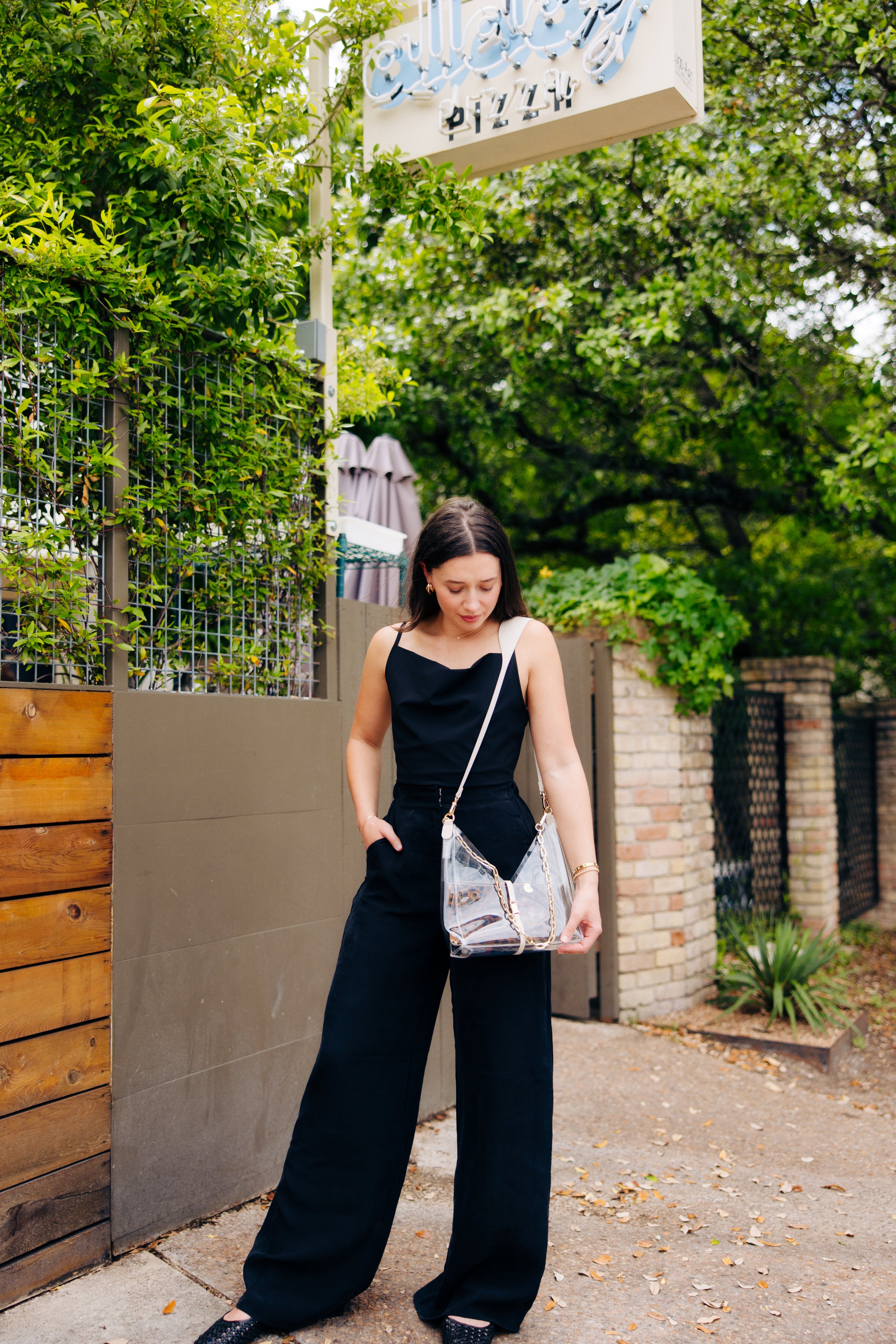 Clear Cut-Out Crossbody Bag - Stadium Compliant