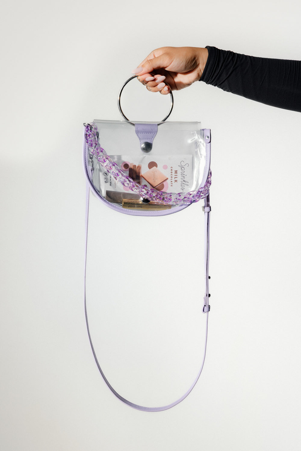 Clear Semi-Circle Crossbody Bag - Stadium Compliant