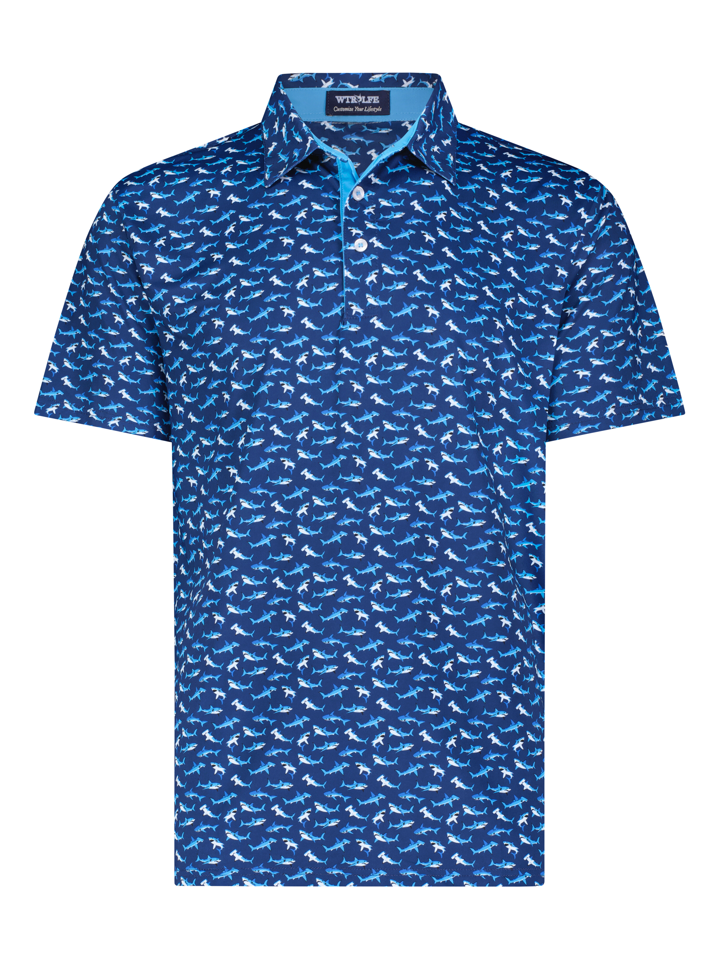 Sharks Polo - Shark Pattern Performance Polo