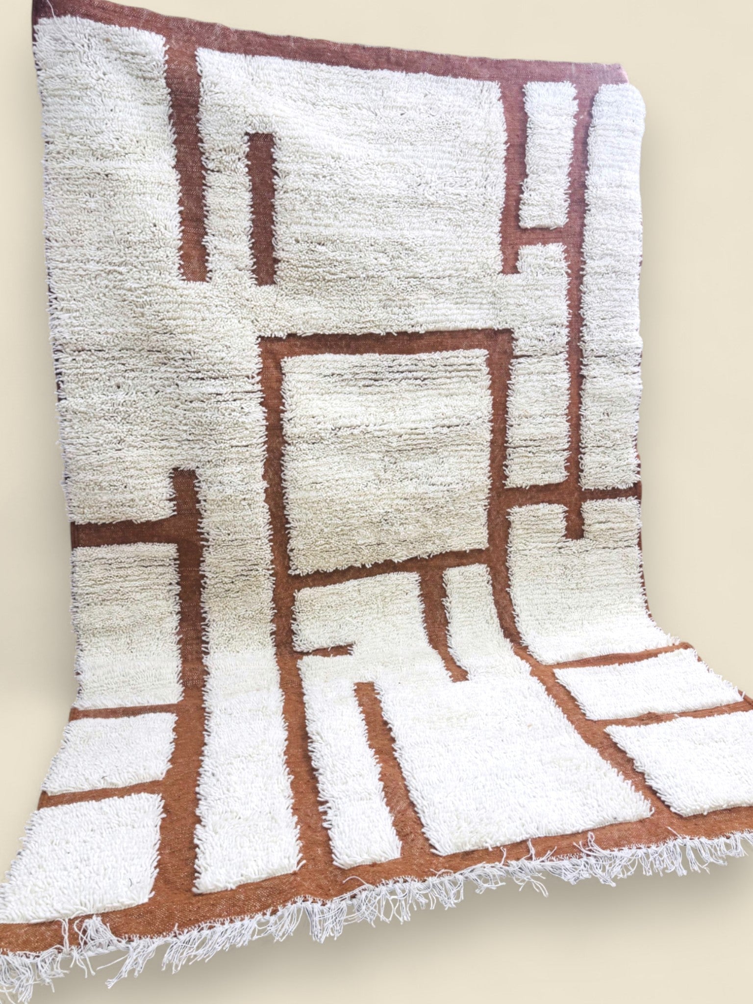 Tafenzut Abstract Berber Rug - Handmade Moroccan Wool Decor