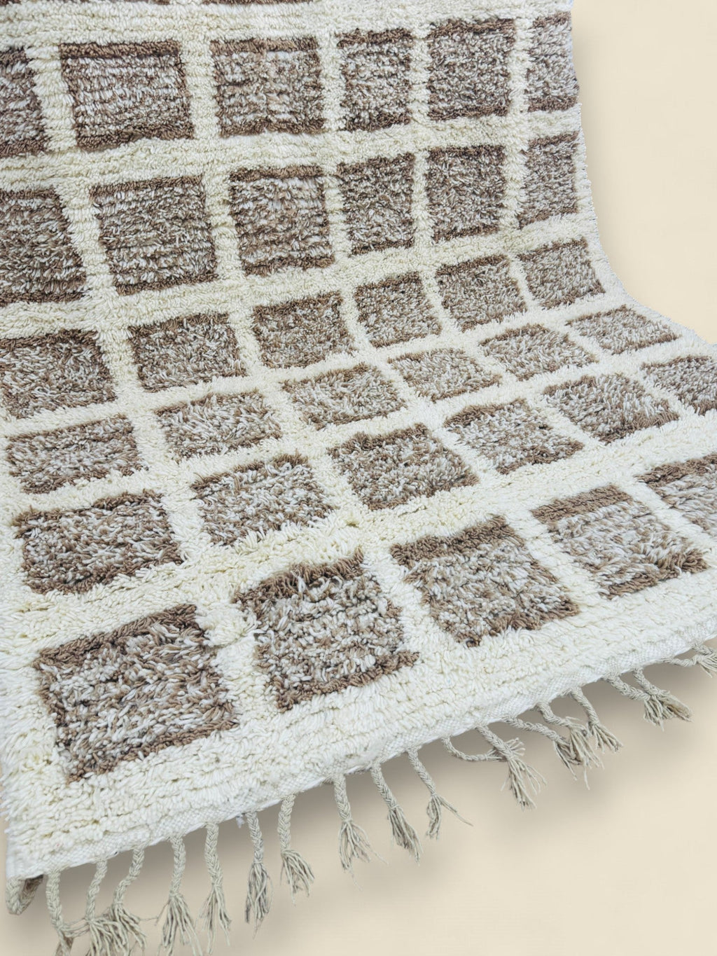 Tilila Moroccan Berber Rug – Handwoven Wool Checkered Design