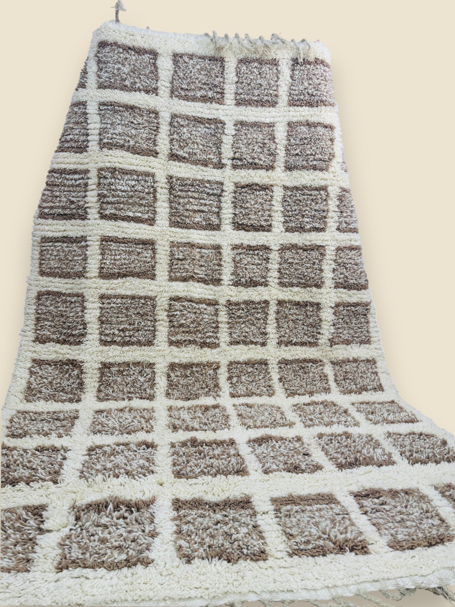 Tilila Moroccan Berber Rug – Handwoven Wool Checkered Design