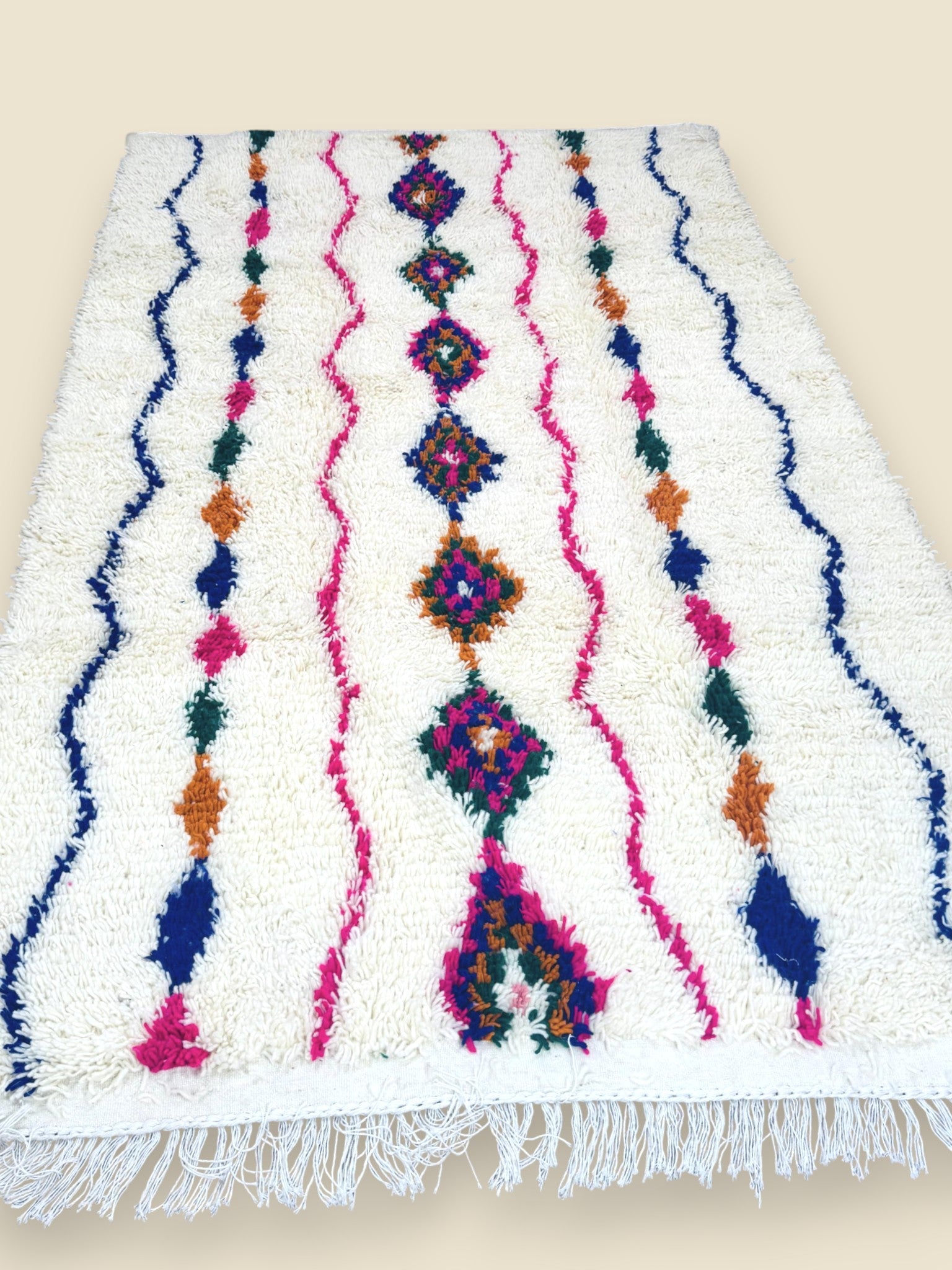 Moroccan Wool Area Rug - Tiziriwen Tribal Design