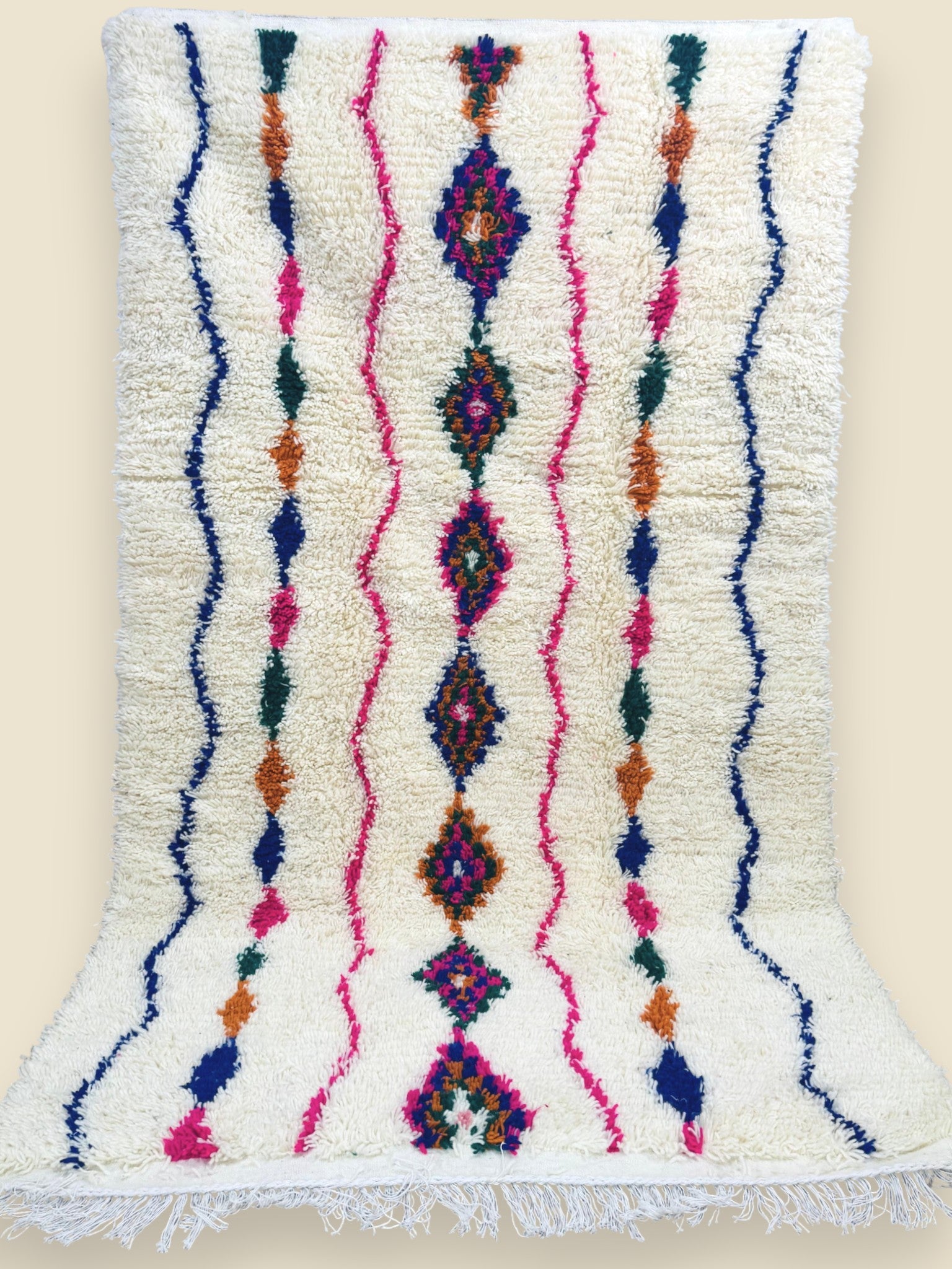 Moroccan Wool Area Rug - Tiziriwen Tribal Design