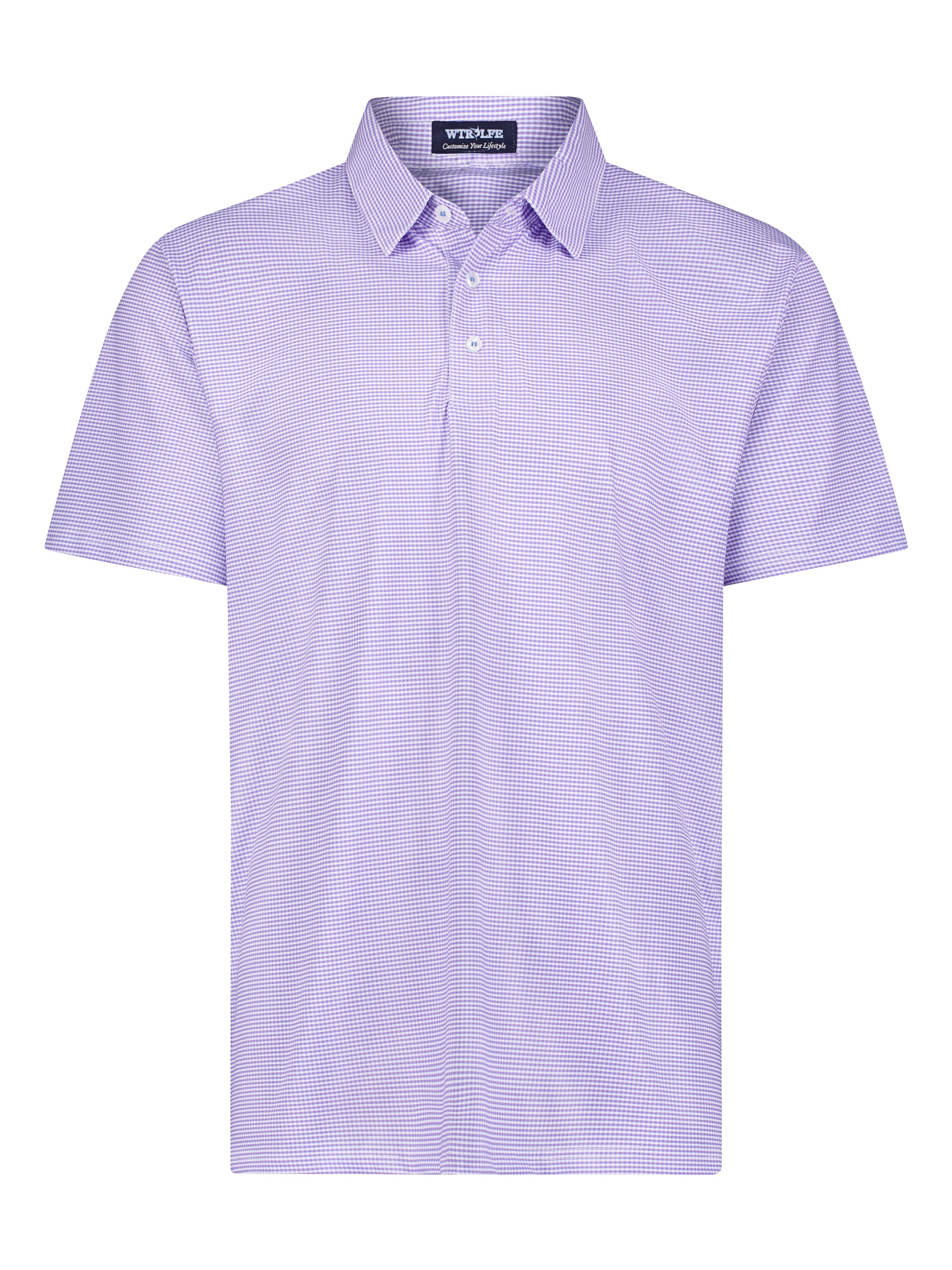 Vineyard Polo - Gingham Pattern Performance Polo