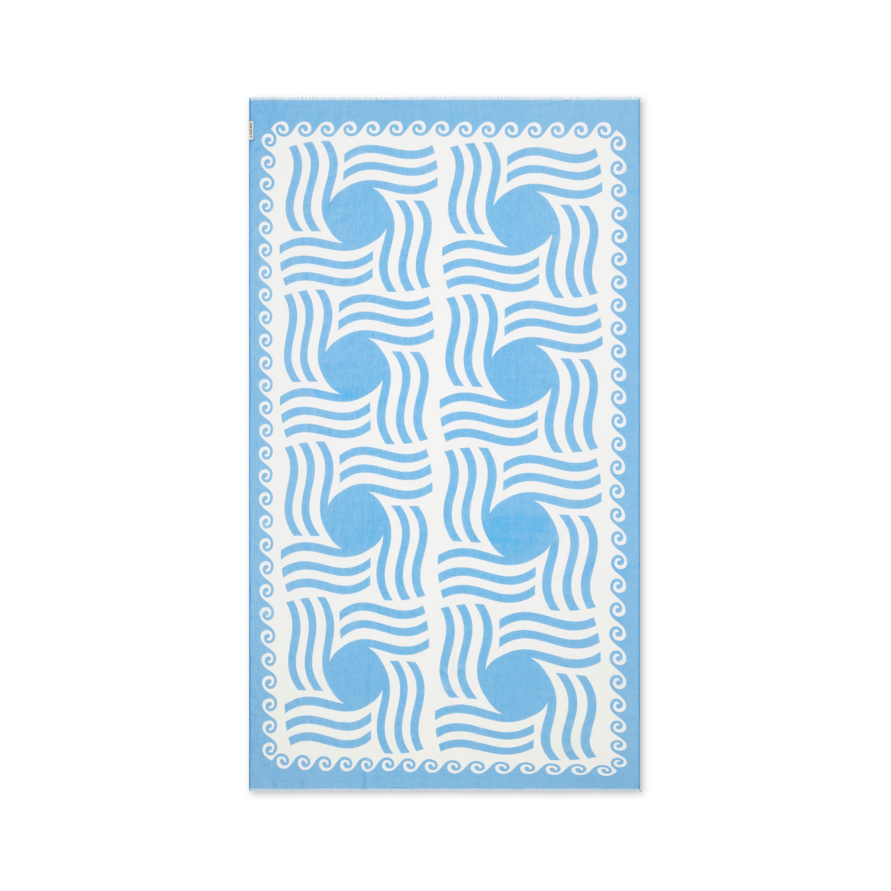 Mykonos Pareo - Aegean Blue Sun Pattern Cotton Voile - We The Collective