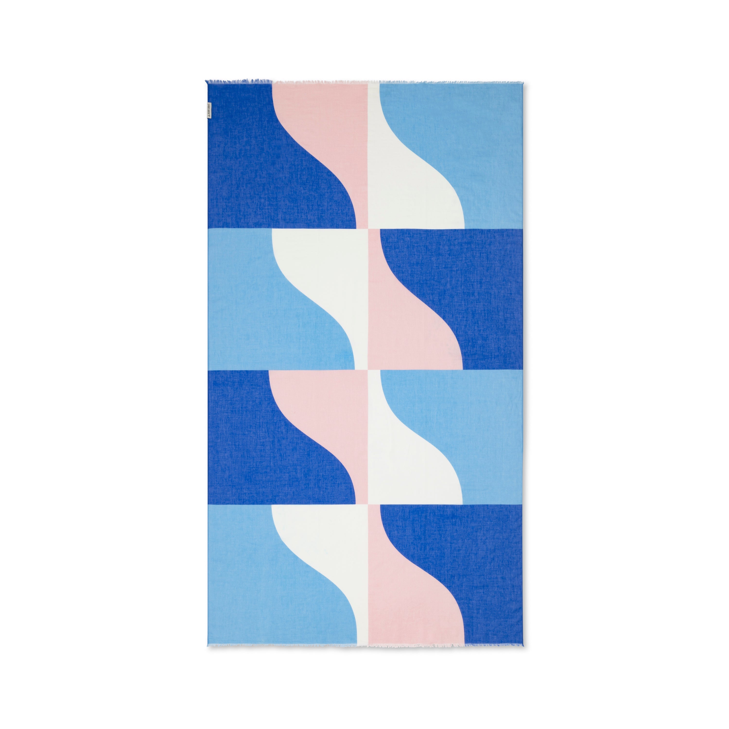 Mykonos Pareo - Santorini Blue and Pink Cotton Voile - We The Collective
