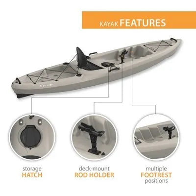 Lifetime Stealth Angler 110 Fishing Kayak - 11' Angler Kayak