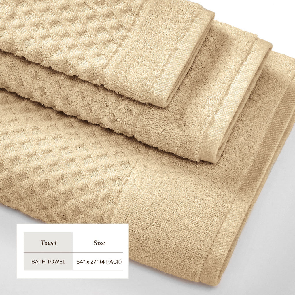 Cotton Diamond Waffle Weave Bath Towel Set - Grayson Collection