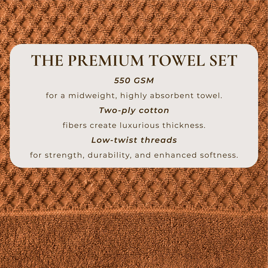 Cotton Diamond Waffle Weave Bath Towel Set - Grayson Collection